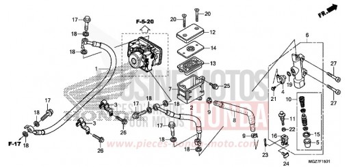 REAR BRAKE MASTER CYLINDER (ABS) CB500XAD de 2013